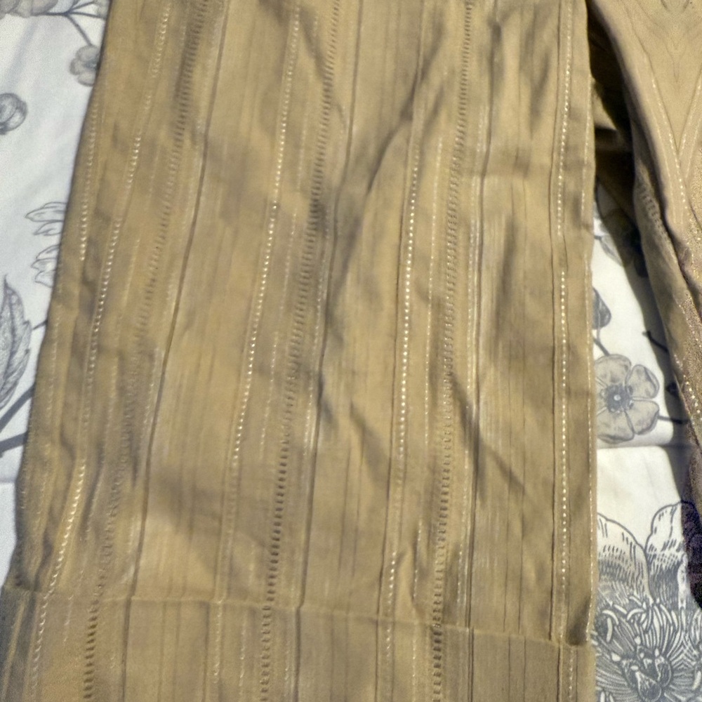 XOXO Tan Striped Capri Pantsuit - Picture 2 of 16